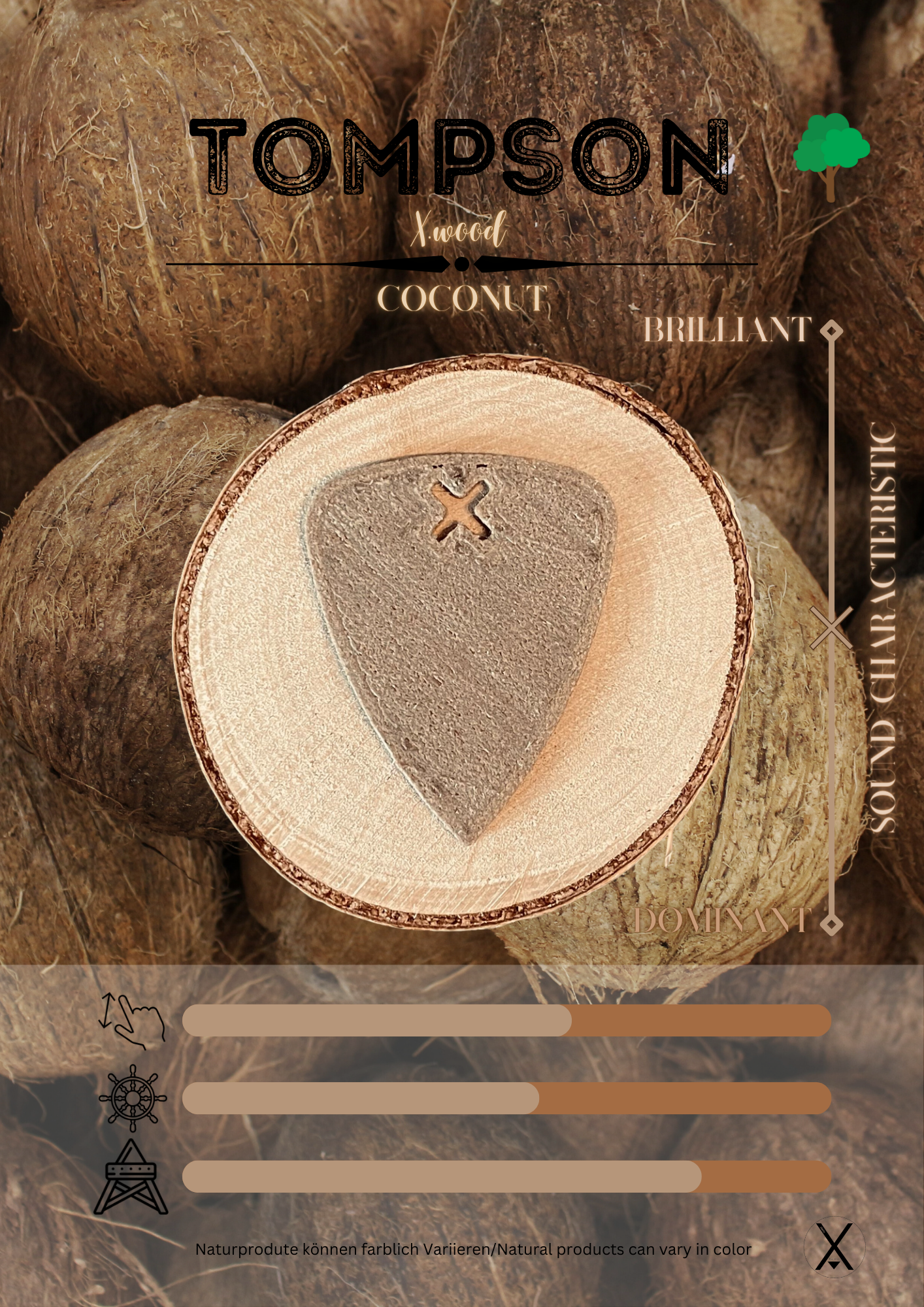 Tompson Plektrum X.wood Coconut