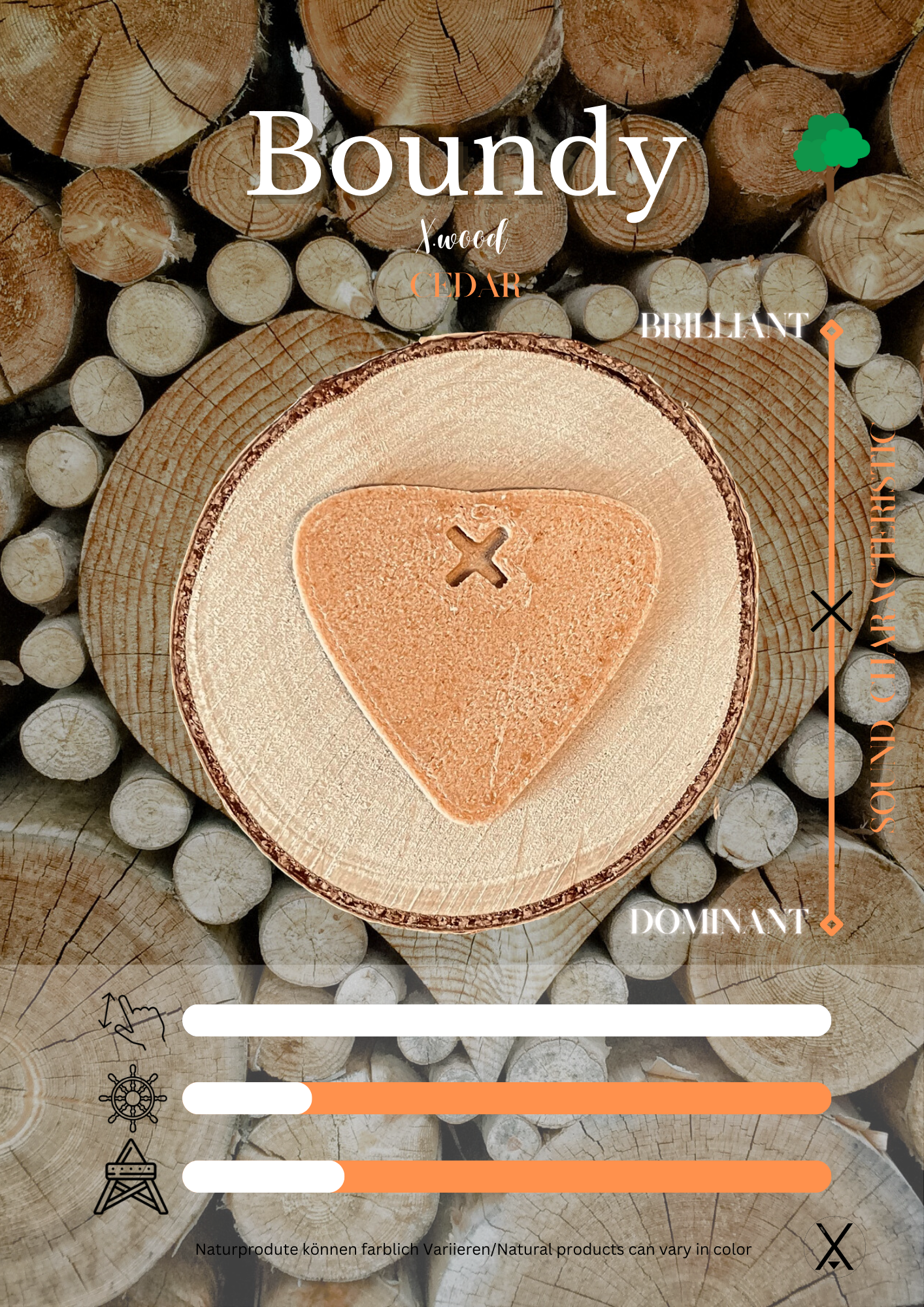 Boundy Plektrum X.wood Cedar