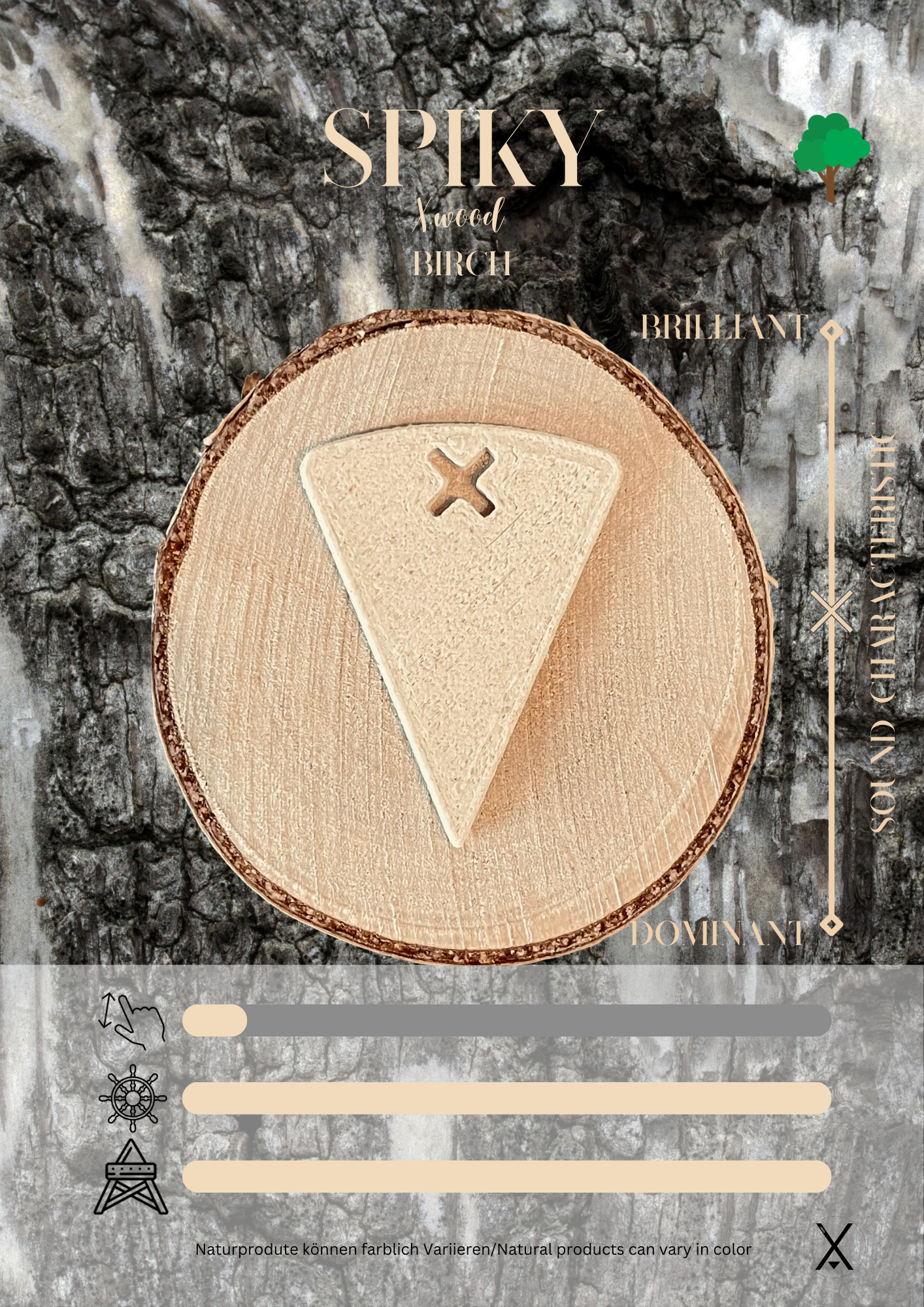 Spiky Plektrum X.wood Birch