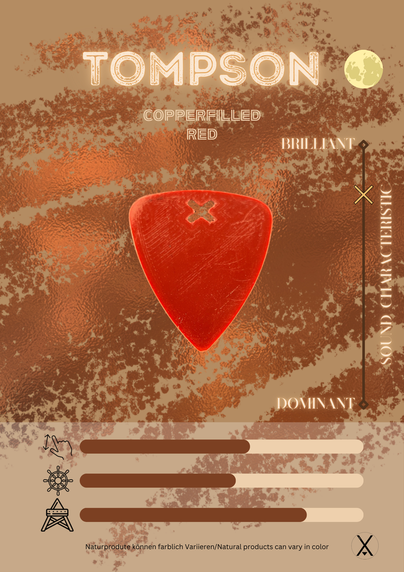 Tompson Plektrum Copperfilled Red