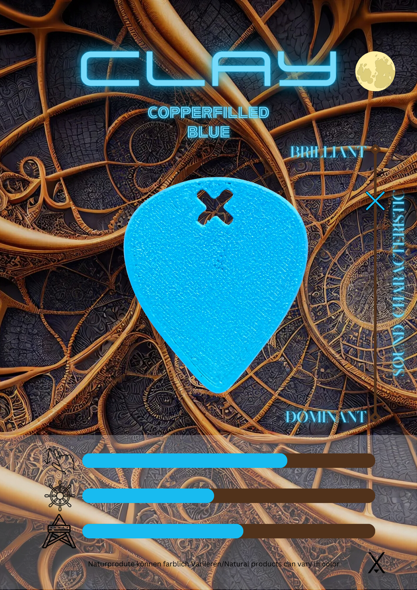 Clay Plektrum Copperfilled Blue