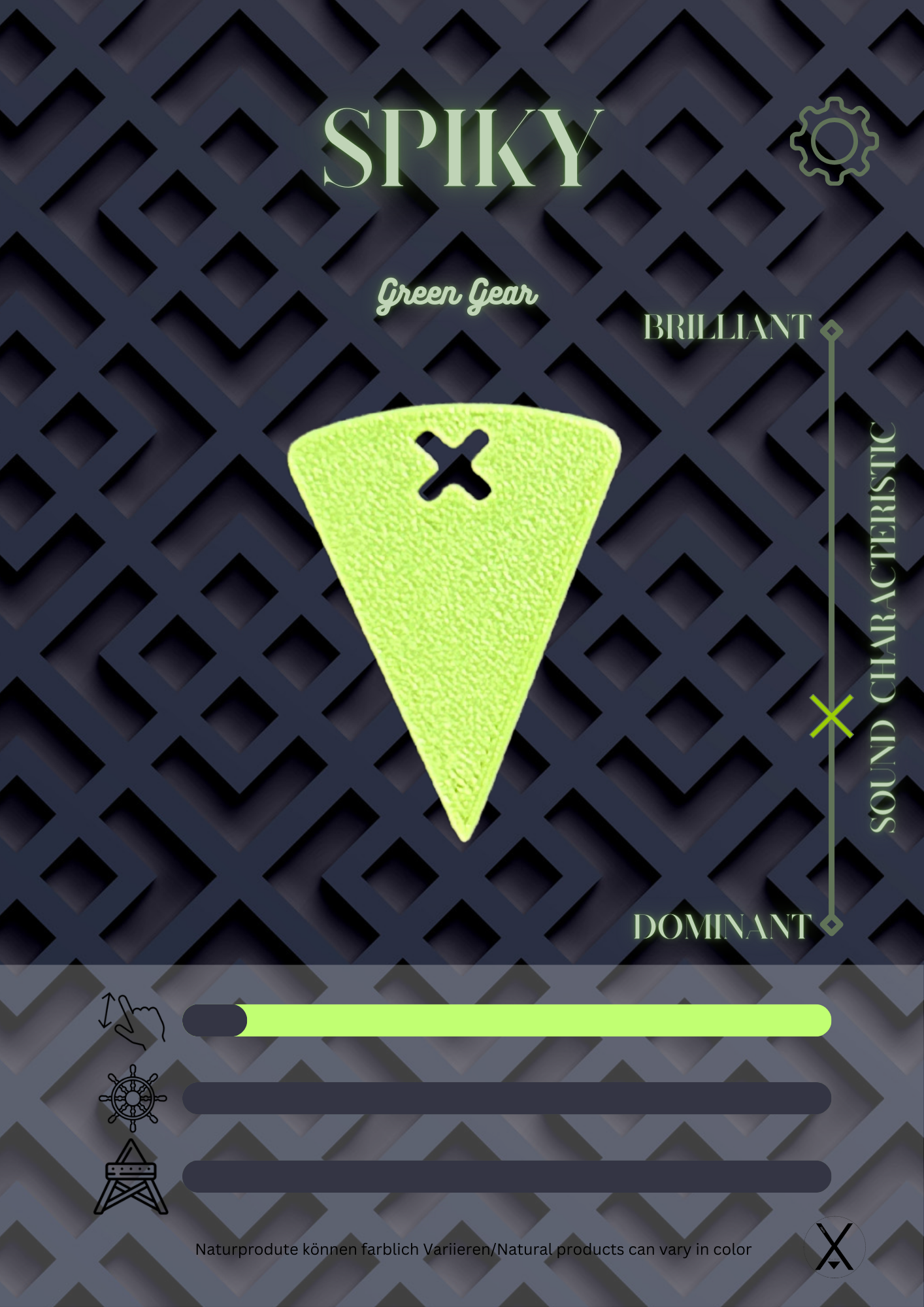 Spiky Plektrum Green Gear