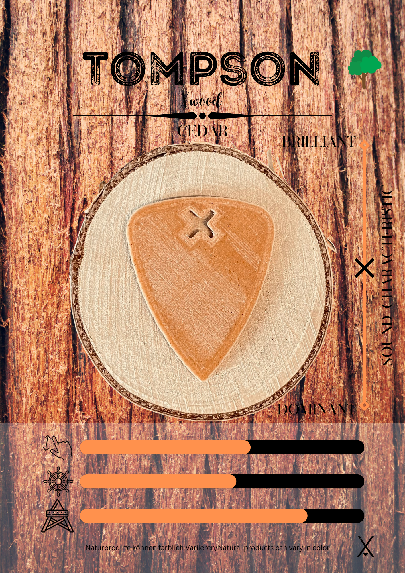 Tompson Plektrum X.wood Cedar
