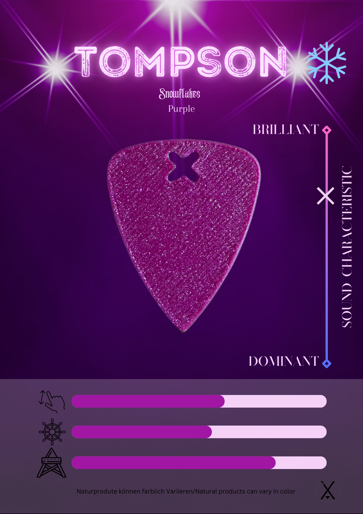 Tompson Snowflakes Purple Plektrum