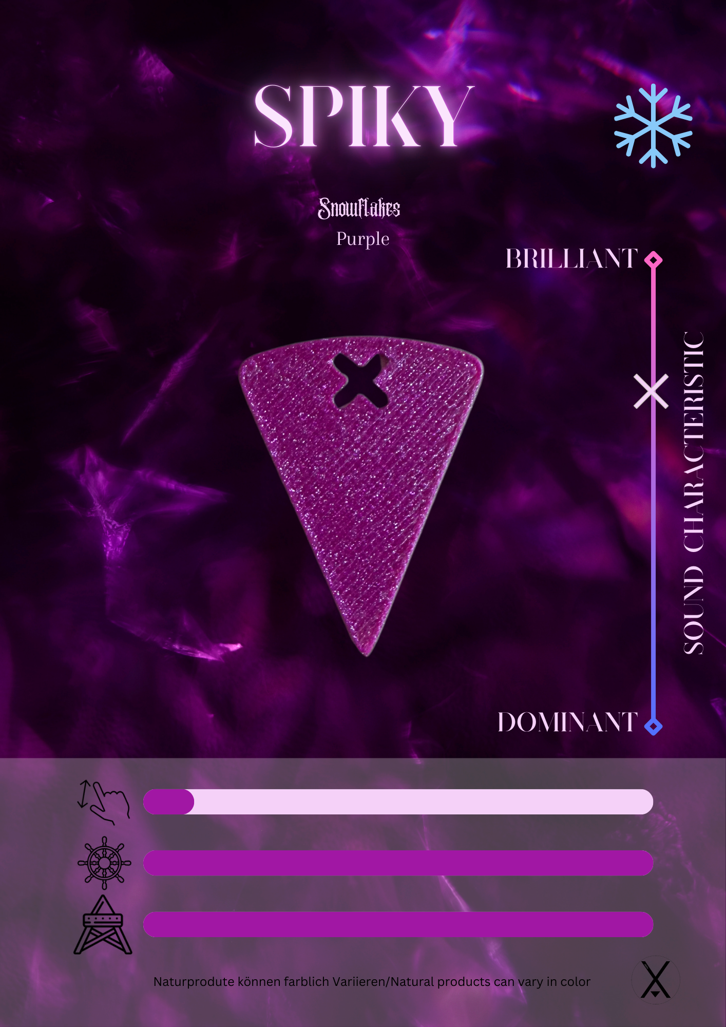 Spiky Snowflakes Purple Plektrum