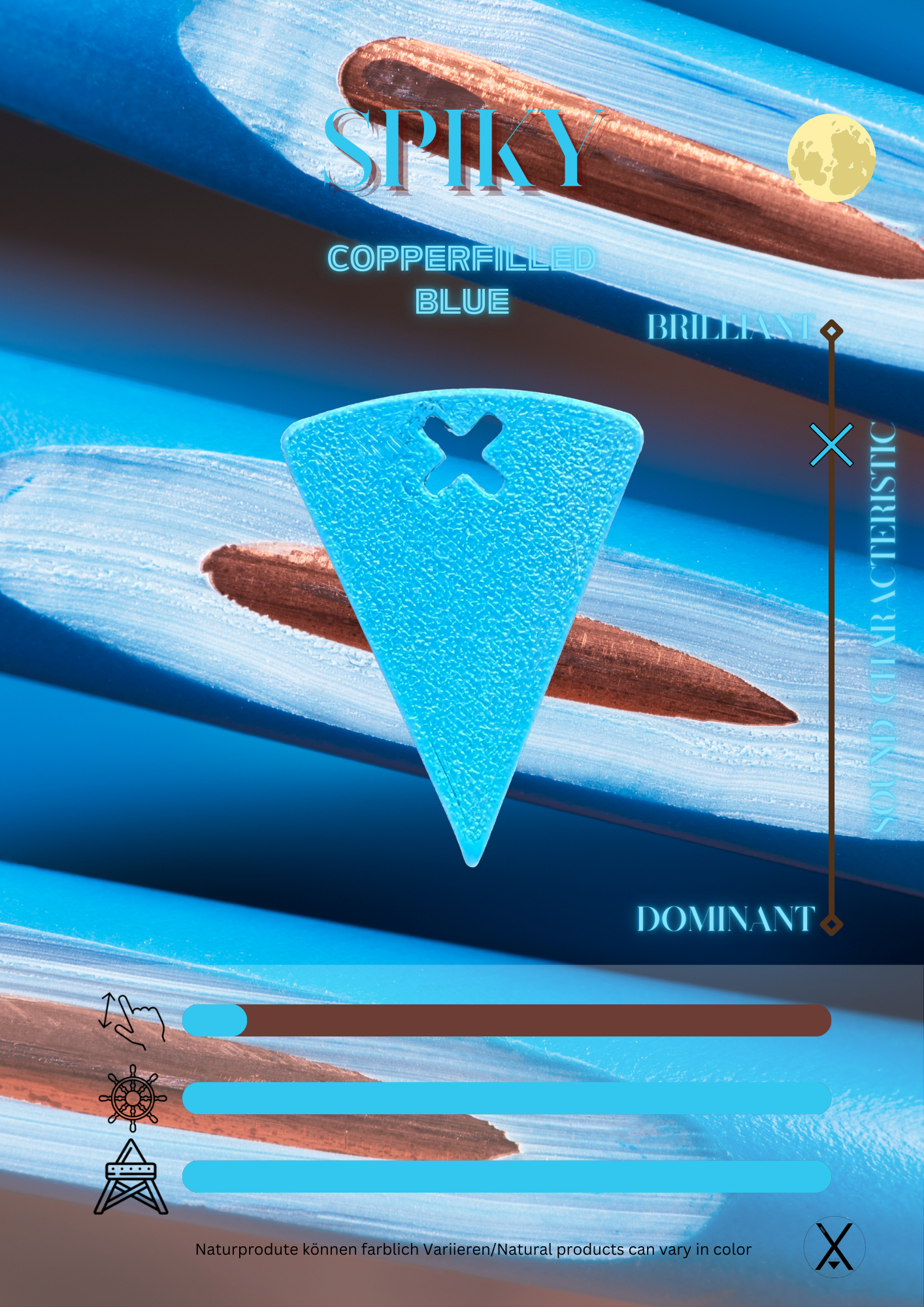 Spiky Copperfilled Blue Plektrum