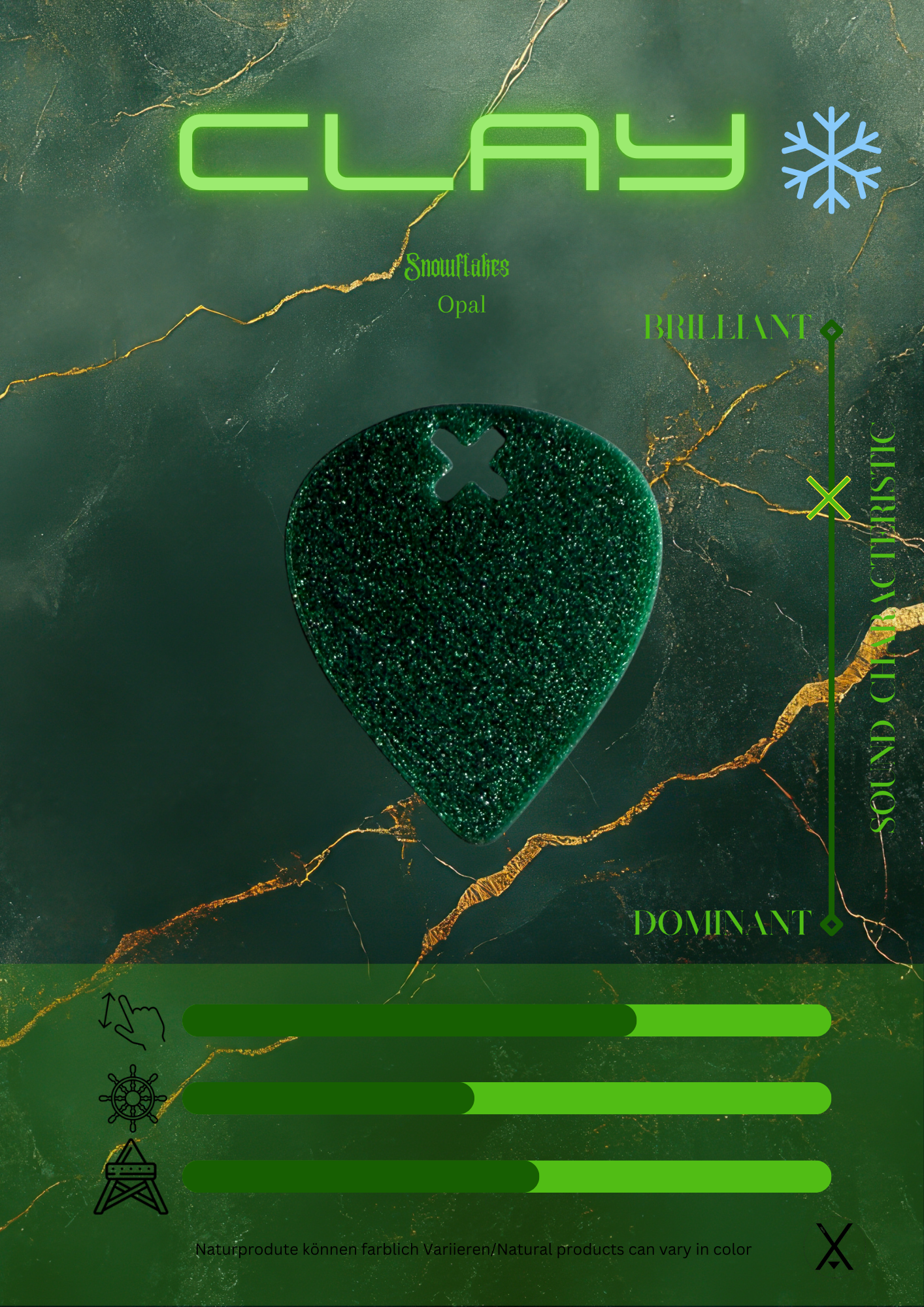 Clay Snowflakes Opal Plektrum