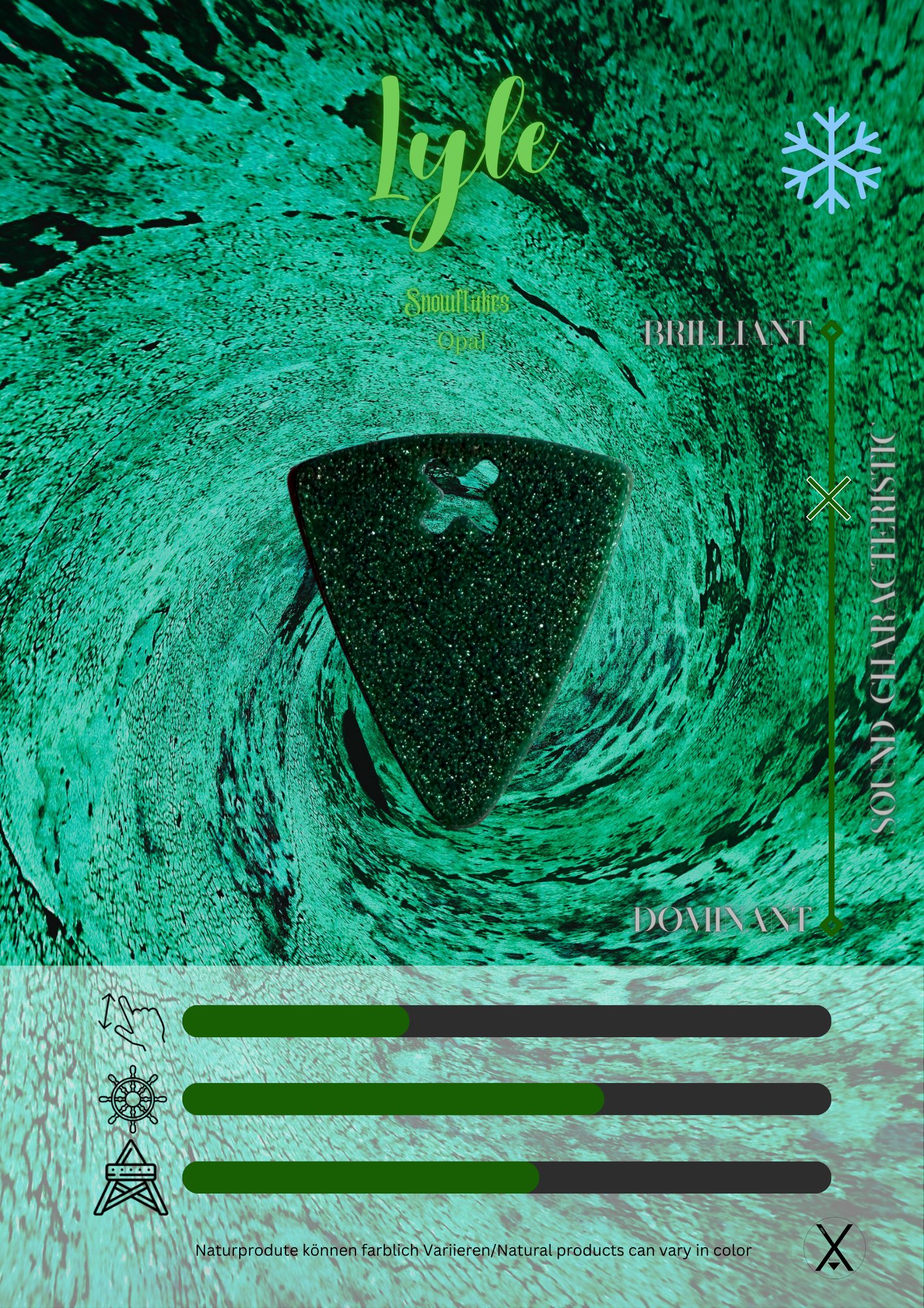 Lyle Snowflakes Opal Plektrum